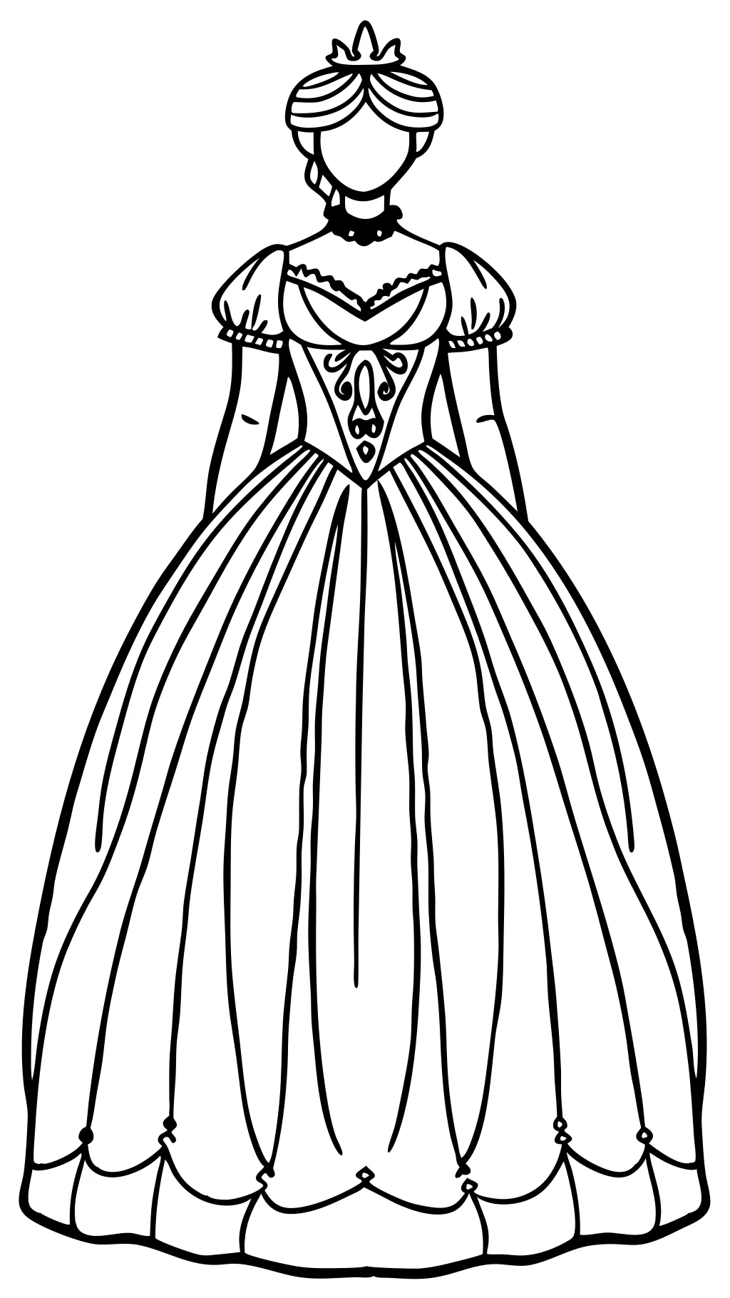 coloriage robe de robe de bal.